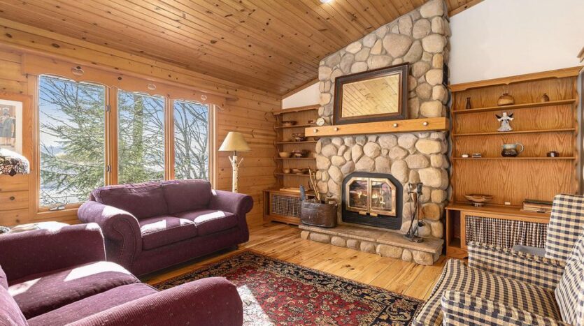 west Michigan lake house with fireplace